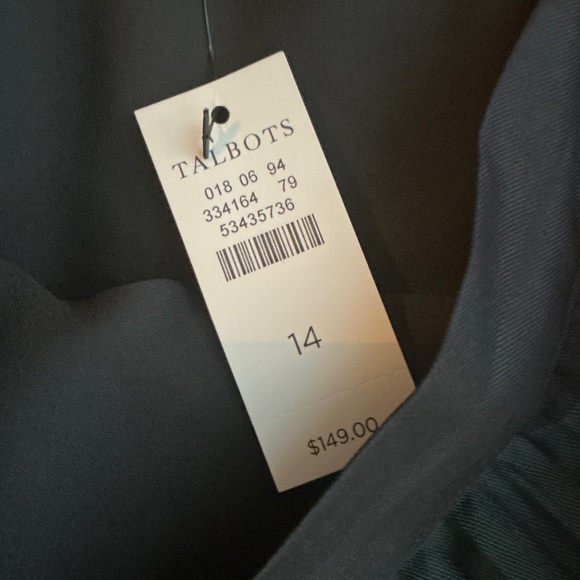 Talbots Black Green and Navy Tartan A-Line Pleated Skirt - Picture 4 of 8